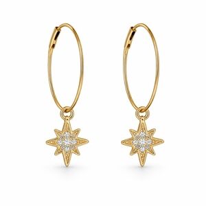 New Gold Star Hoop Earrings